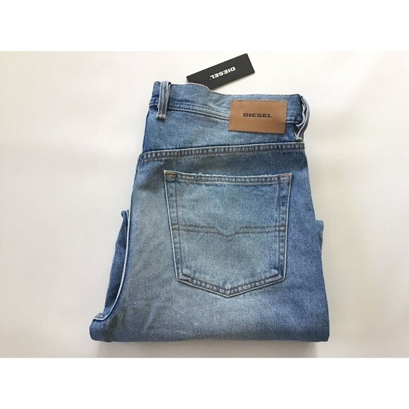 $298 Diesel Men’s Dagh Relax Regular Straight Destroy Jeans 0076J Blue Size W32 - Picture 4 of 12